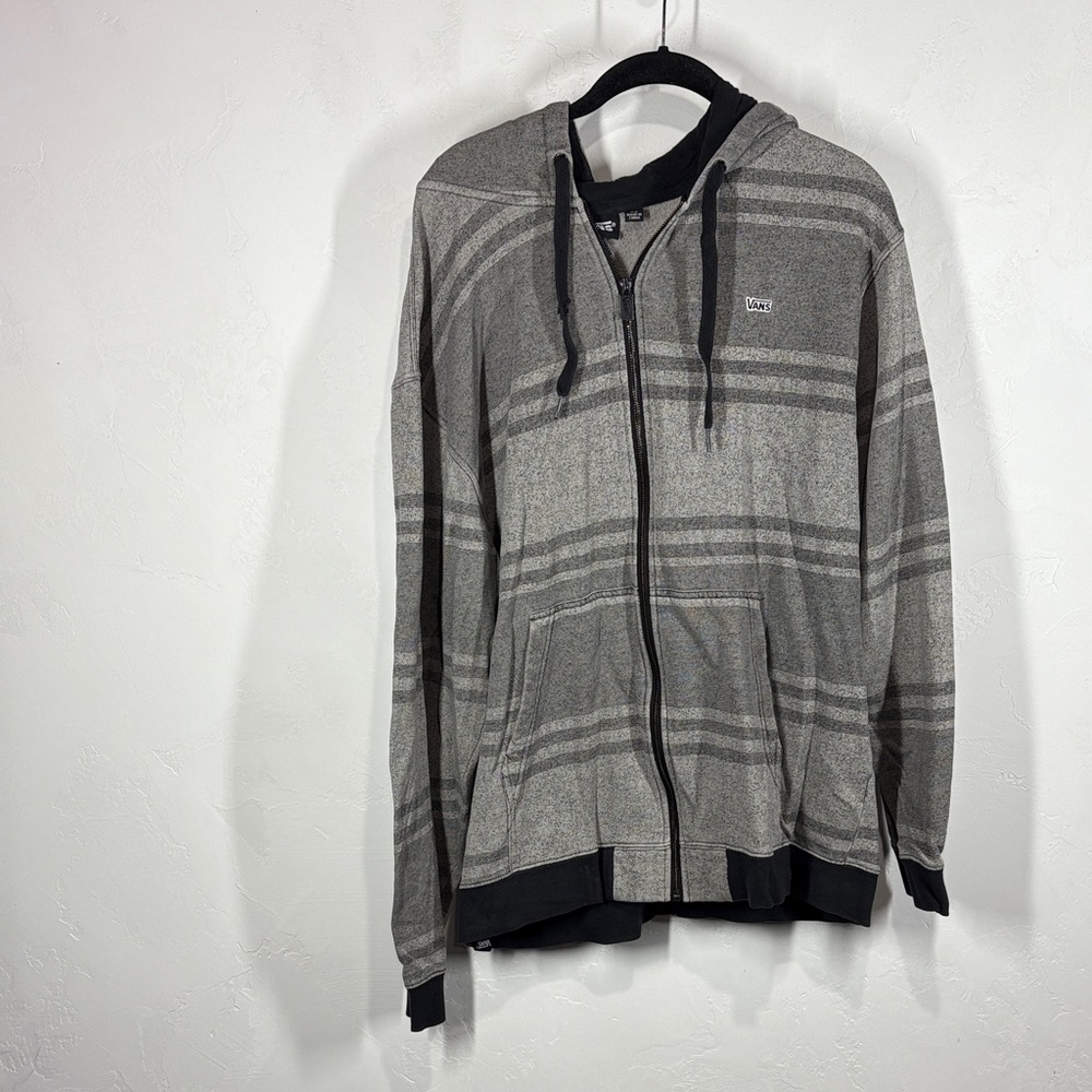 Vans Gray Stripe Zip Up Hoodie size XL